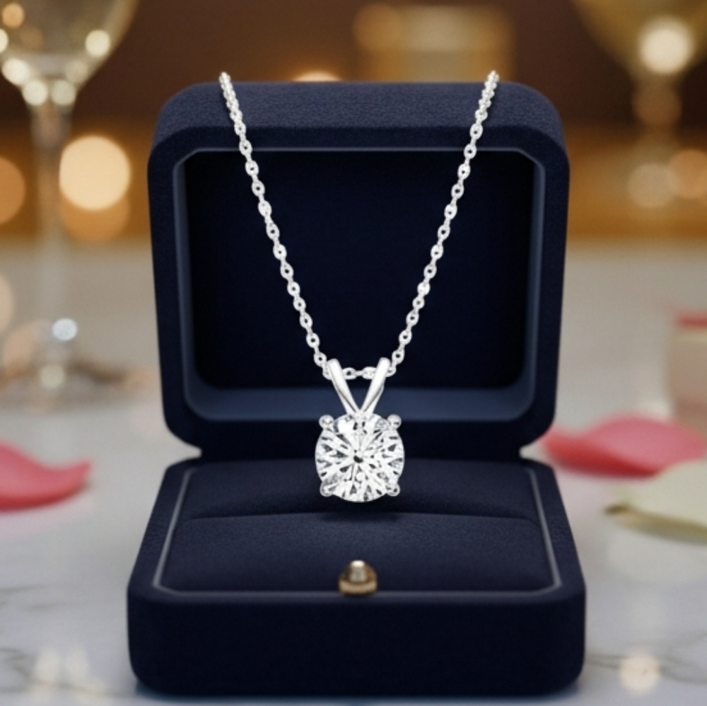Moissanite 1 CT Solitaire Pendant Necklace